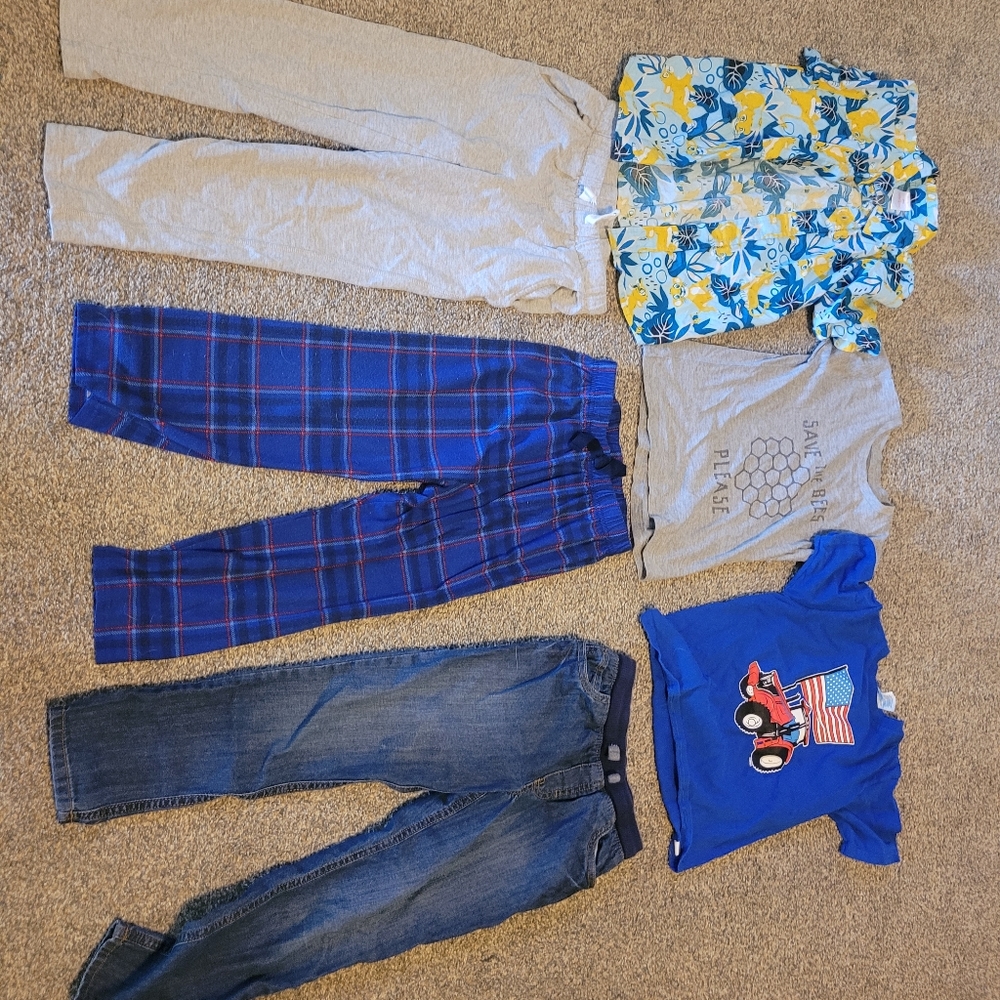 Lot of 5/6 boy shirts 6 pj bottom sweat pants and jeans